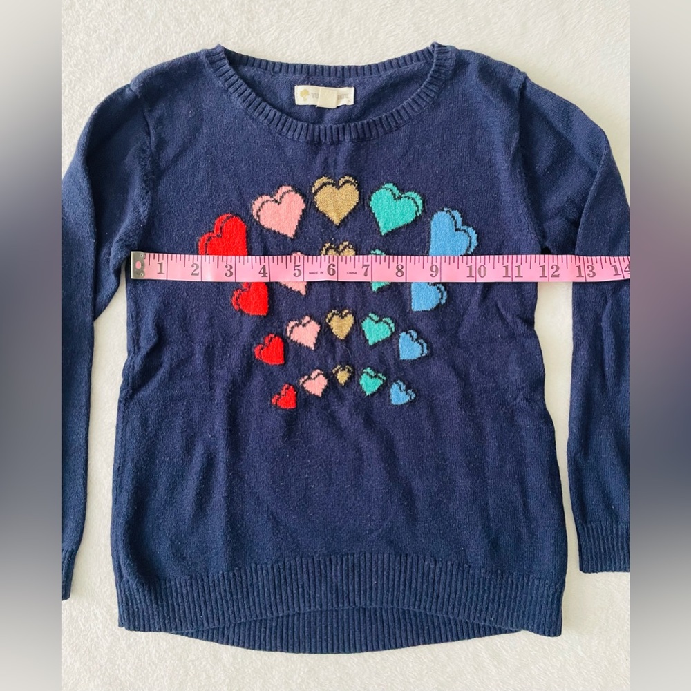 Tucker + Tate Navy Sweater with Colorful Heart Design - Picture 4 of 6